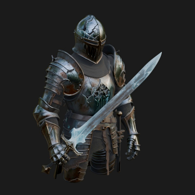 Armored Knight Statue Design 36 3D Print Model