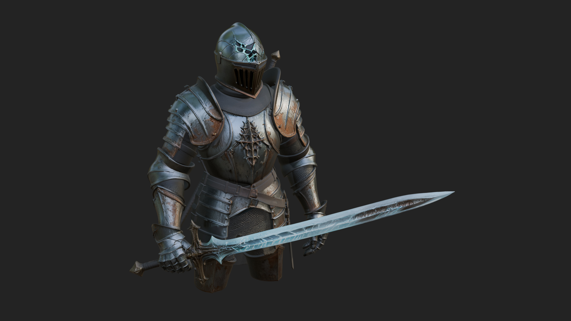 Armored Knight Statue Design 37 3D Print Model 3D Model