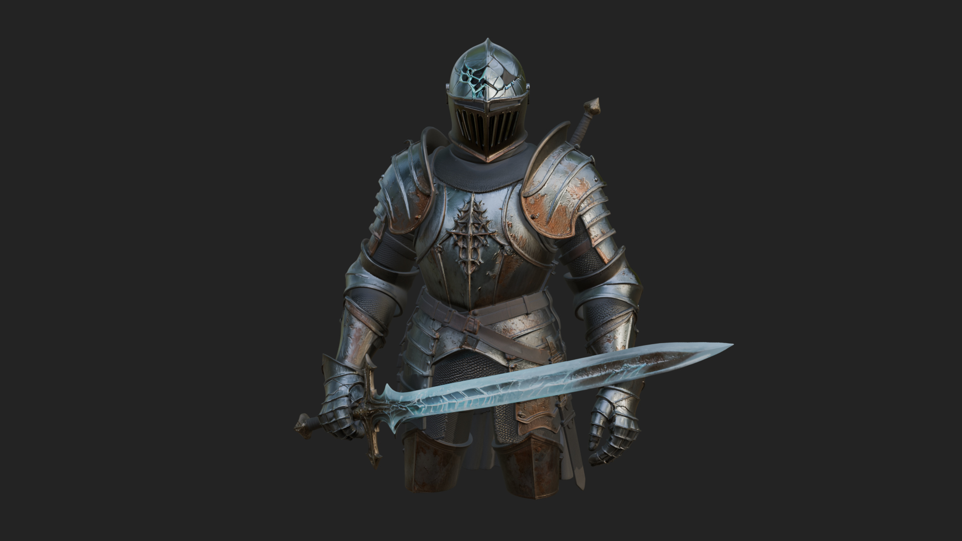 Armored Knight Statue Design 37 3D Print Model 3D Model