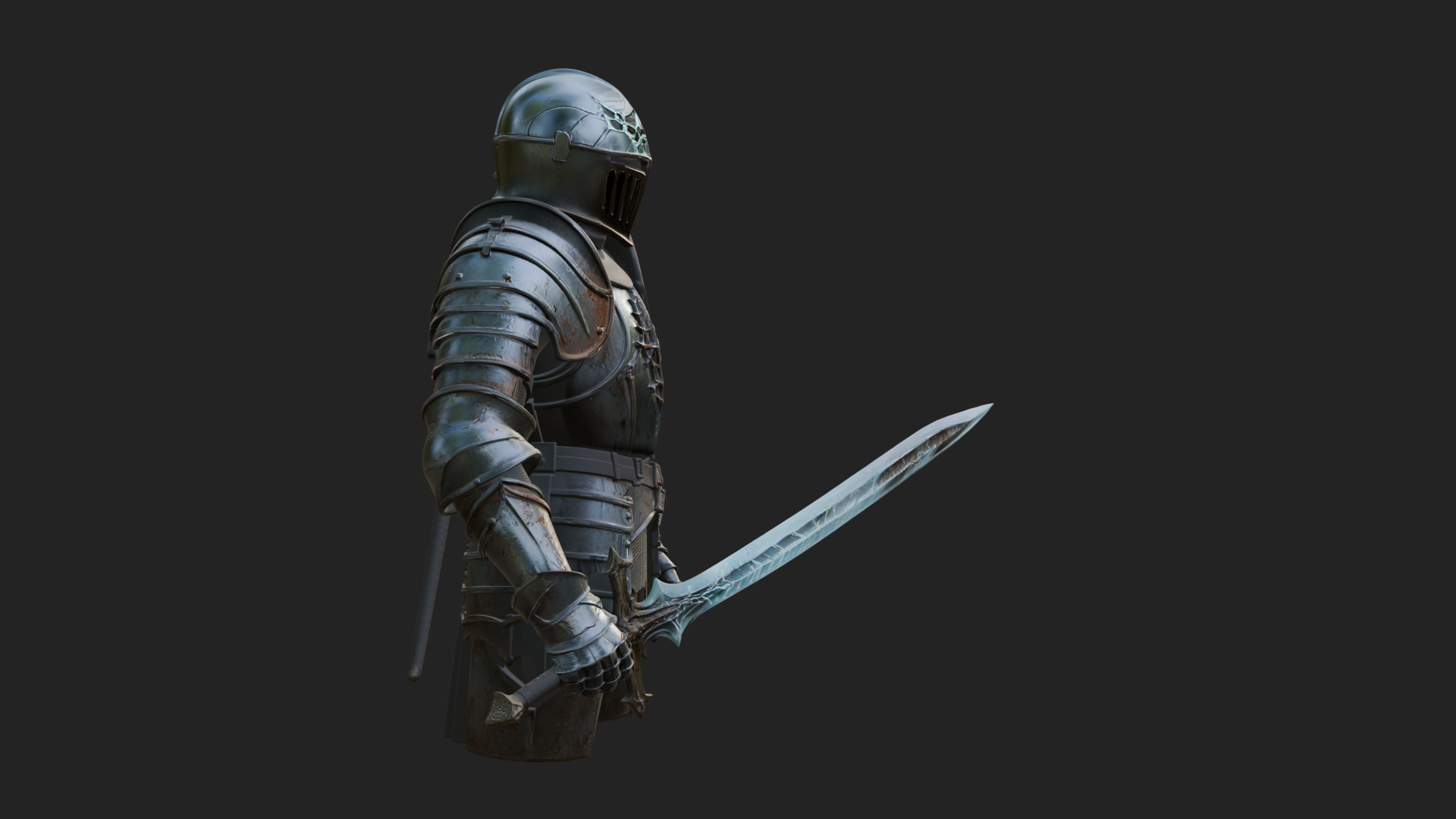 Armored Knight Statue Design 37 3D Print Model 3D Model