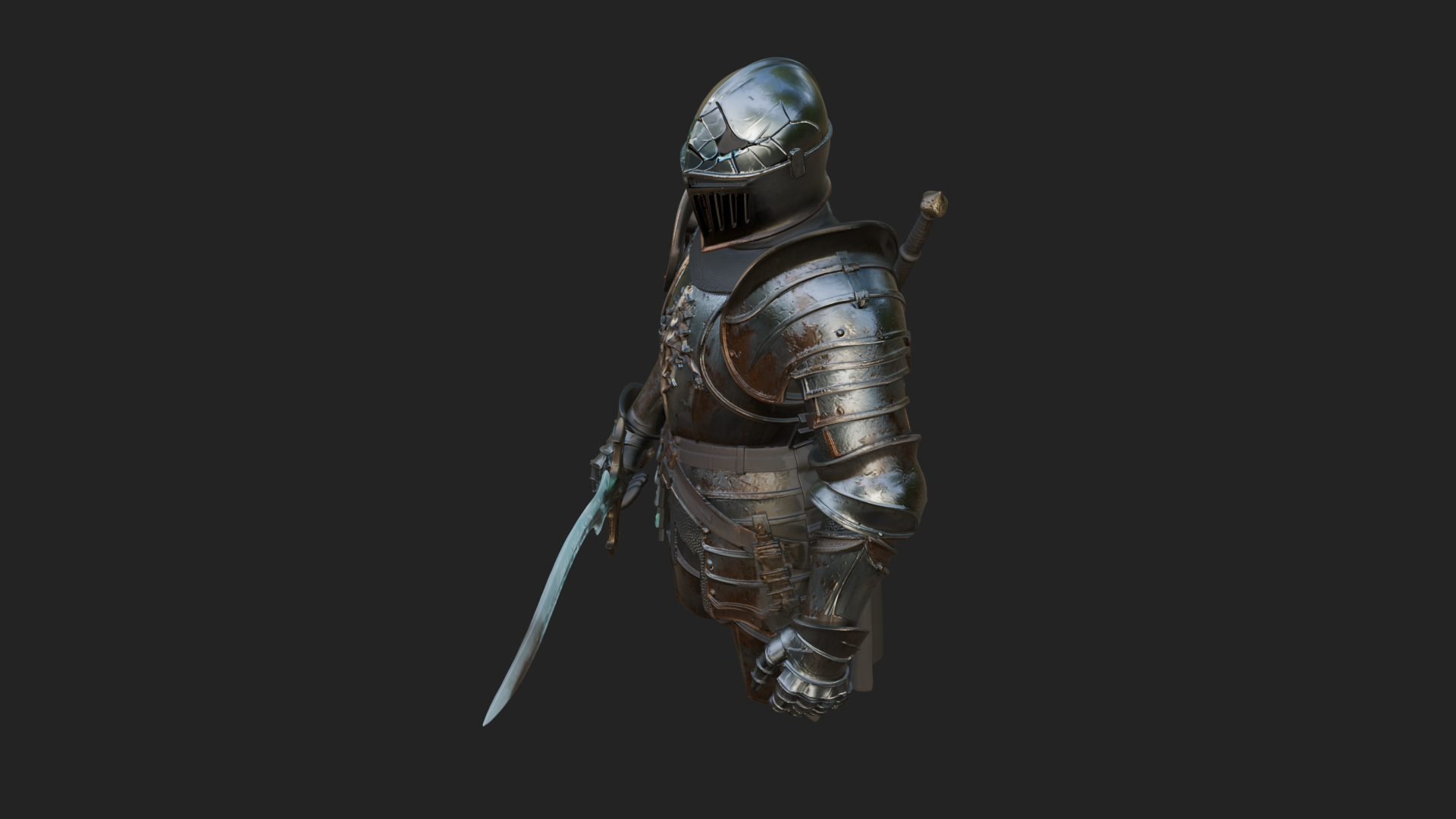 Armored Knight Statue Design 37 3D Print Model 3D Model