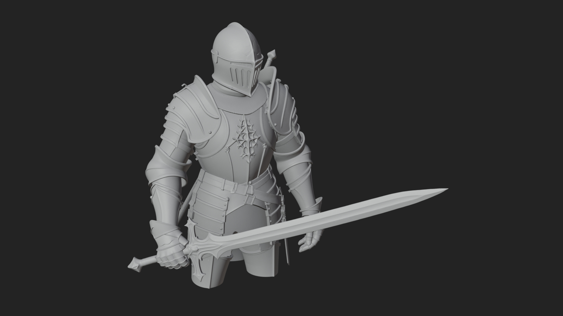 Armored Knight Statue Design 37 3D Print Model 3D Model