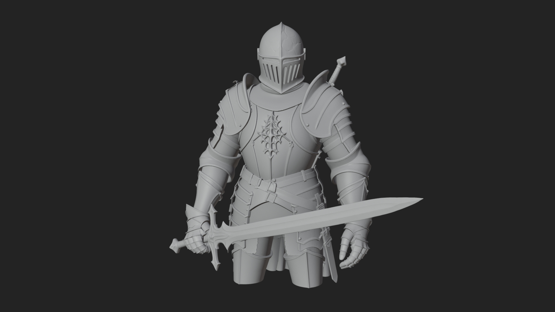 Armored Knight Statue Design 37 3D Print Model 3D Model