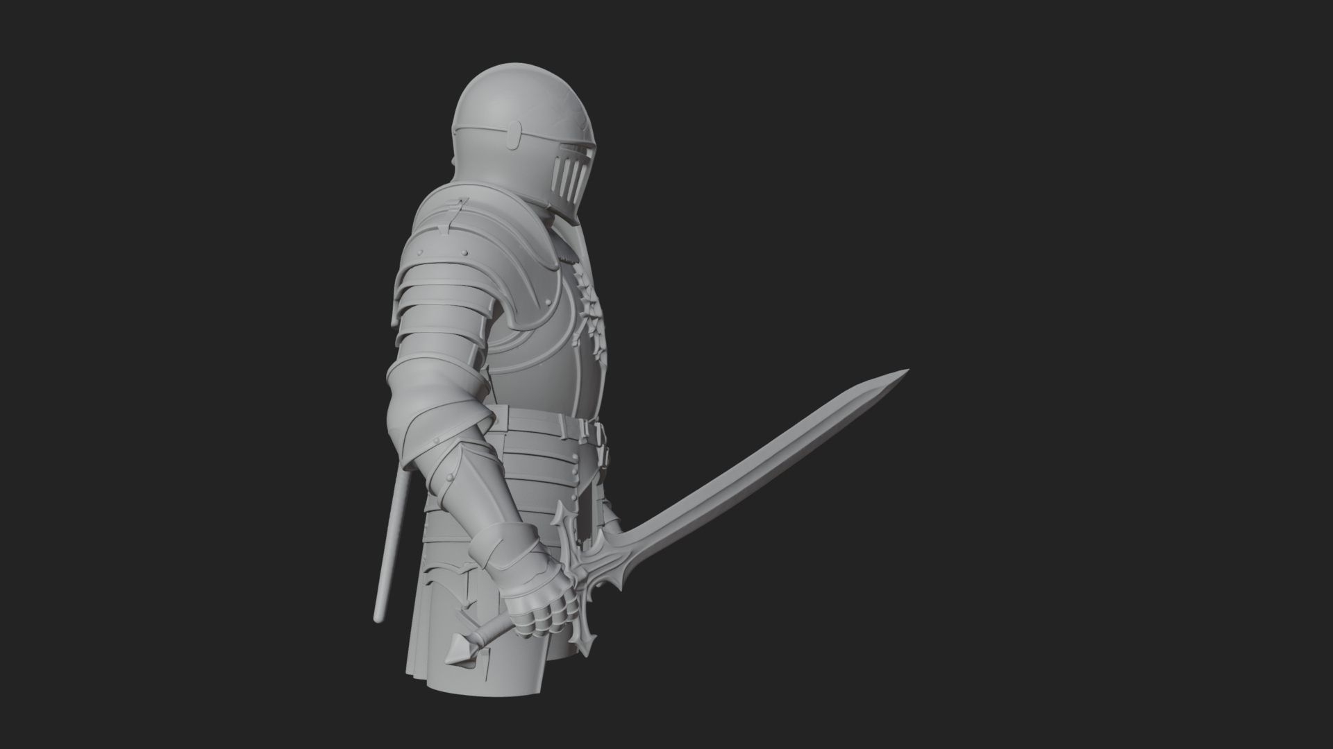 Armored Knight Statue Design 37 3D Print Model 3D Model