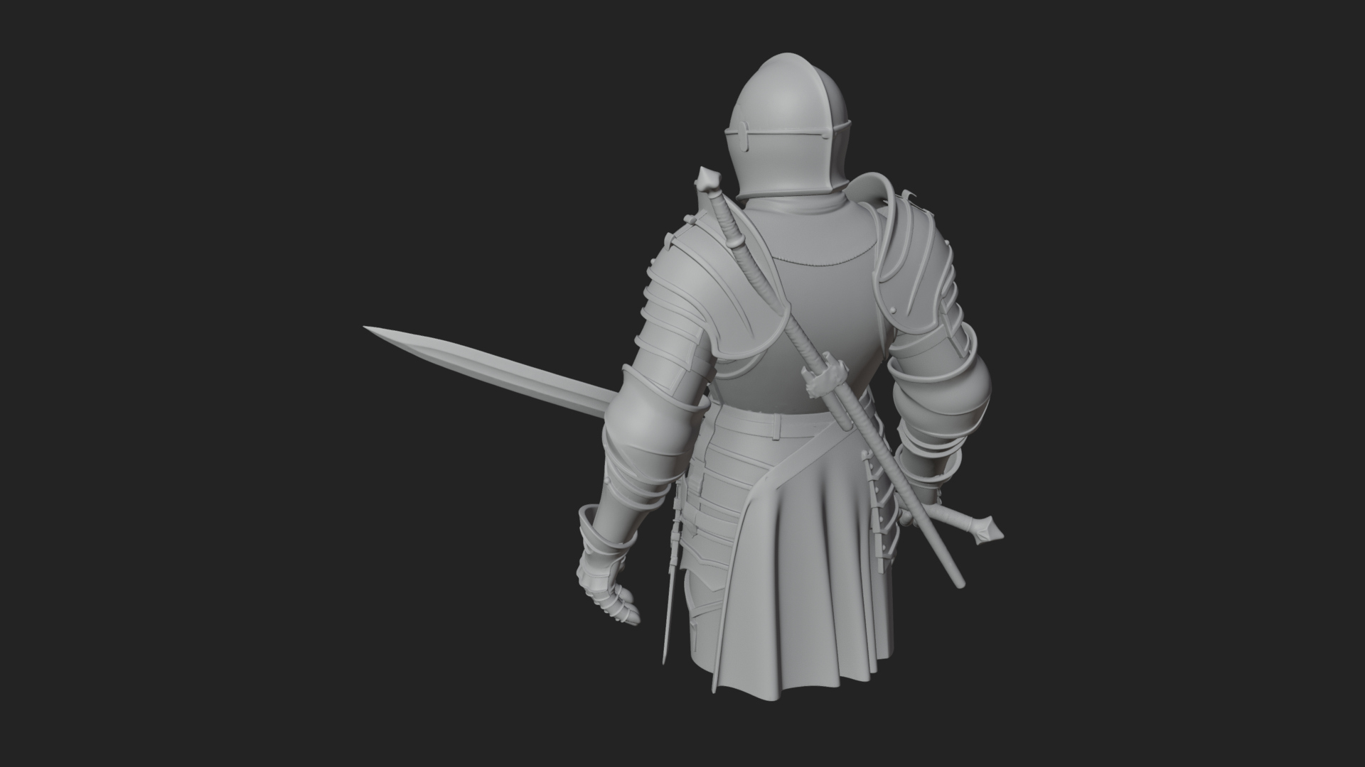 Armored Knight Statue Design 37 3D Print Model 3D Model