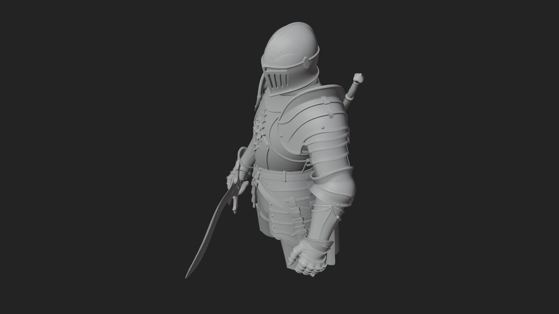 Armored Knight Statue Design 37 3D Print Model 3D Model