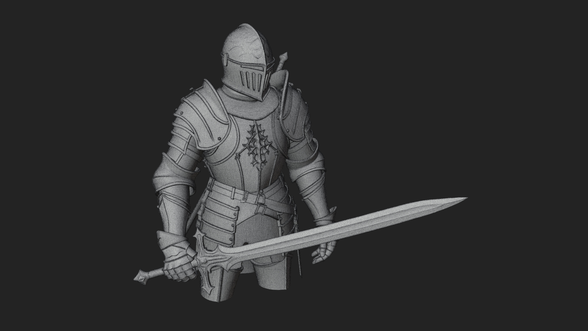 Armored Knight Statue Design 37 3D Print Model 3D Model