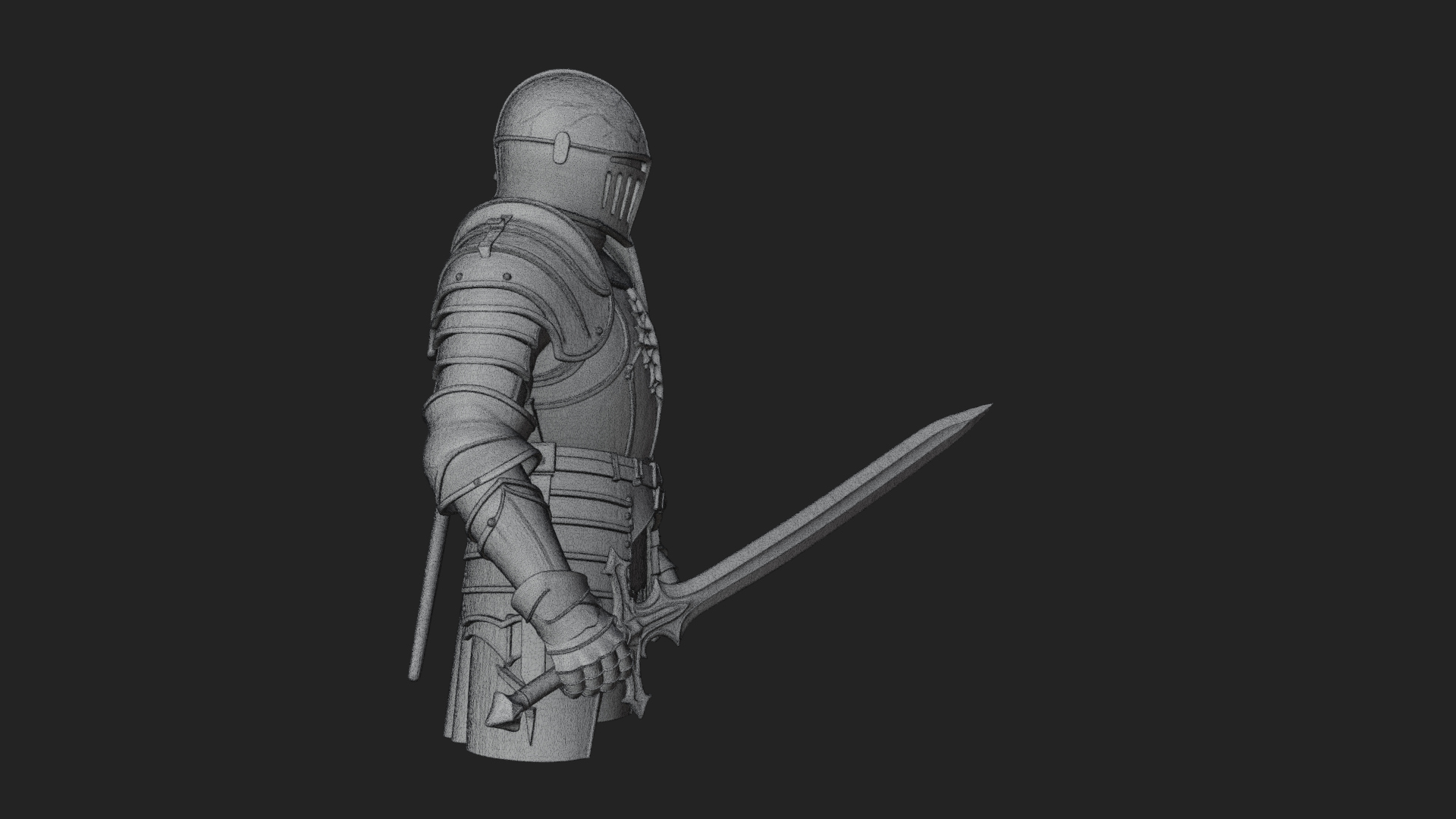 Armored Knight Statue Design 37 3D Print Model 3D Model