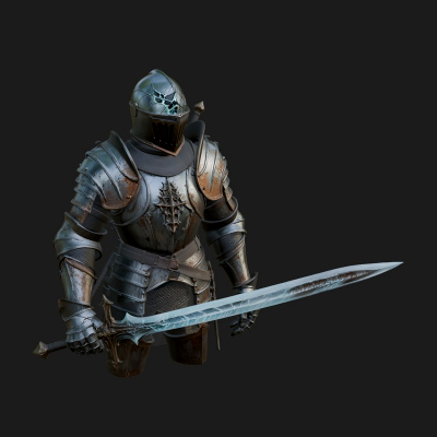 Armored Knight Statue Design 37 3D Print Model