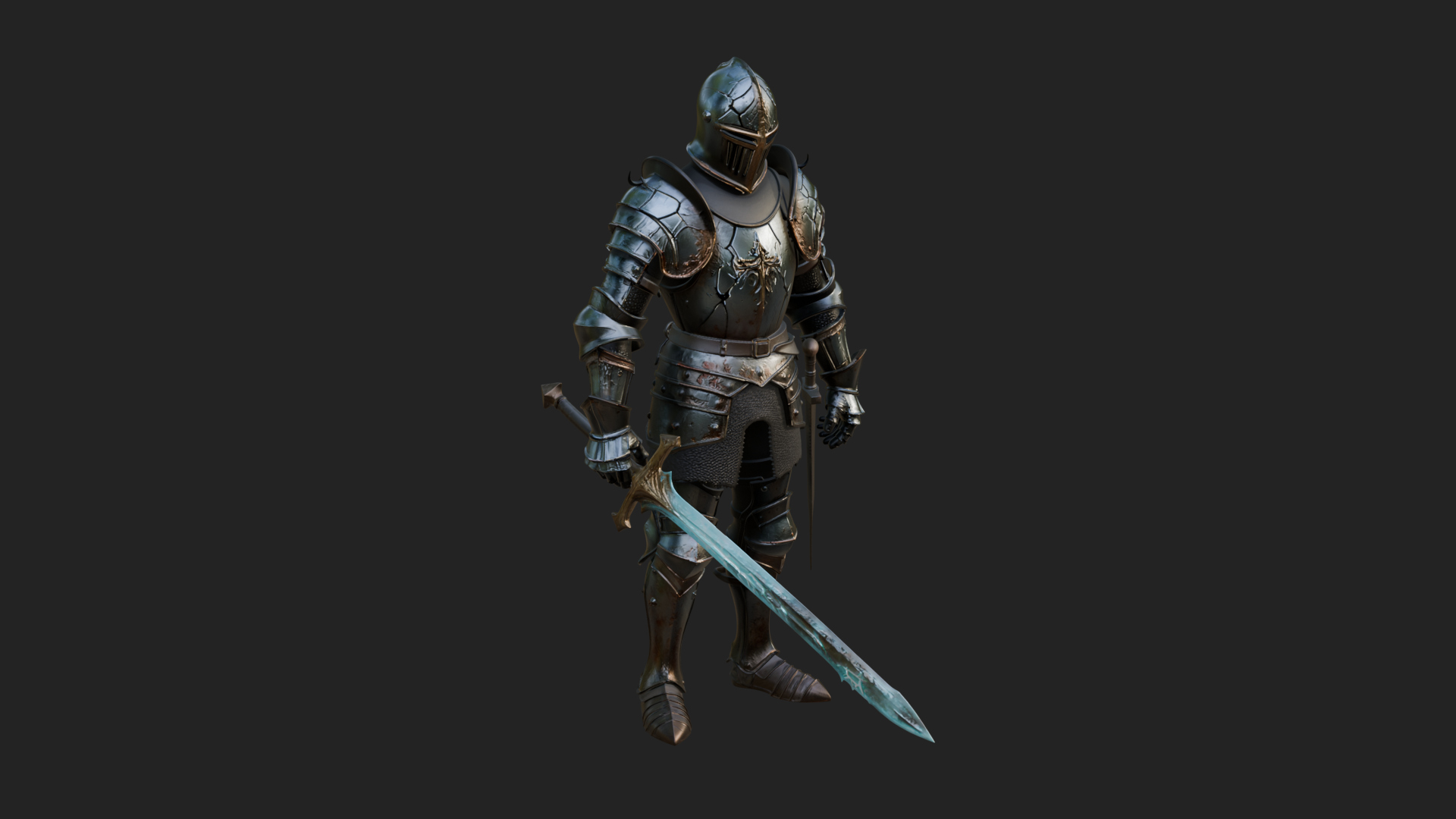 Armored Knight Statue Design 38 3D Print Model 3D Model