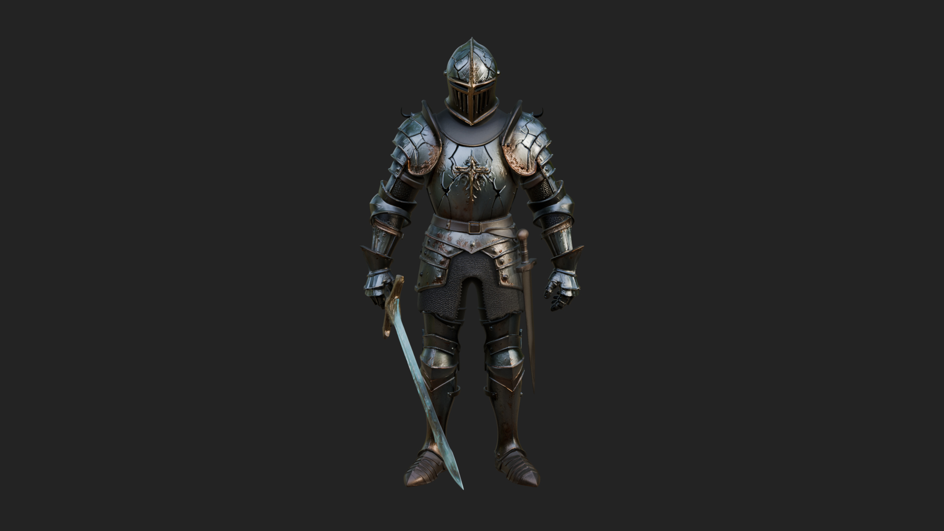 Armored Knight Statue Design 38 3D Print Model 3D Model
