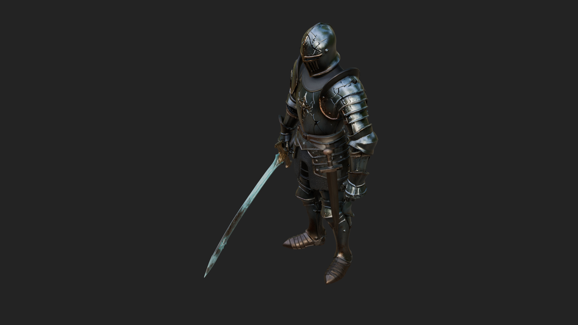 Armored Knight Statue Design 38 3D Print Model 3D Model