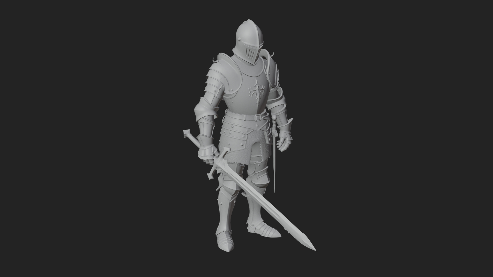 Armored Knight Statue Design 38 3D Print Model 3D Model