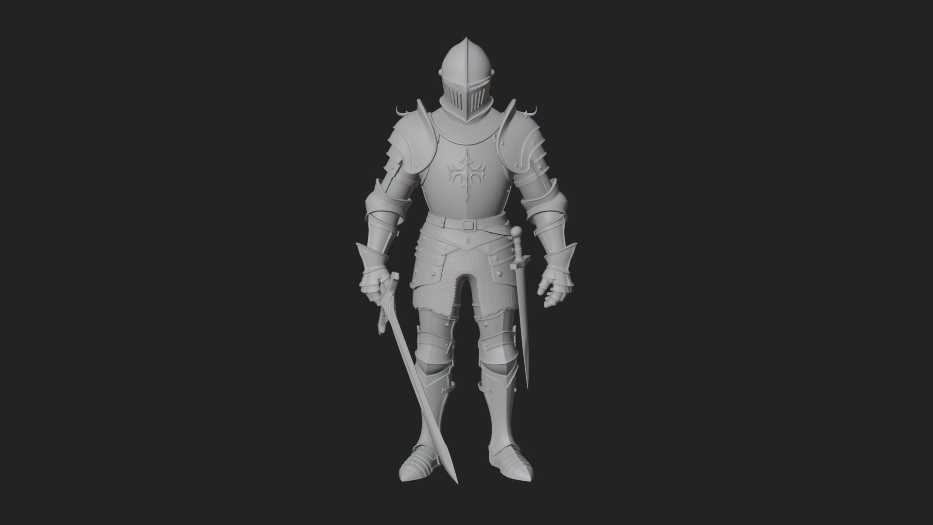 Armored Knight Statue Design 38 3D Print Model 3D Model
