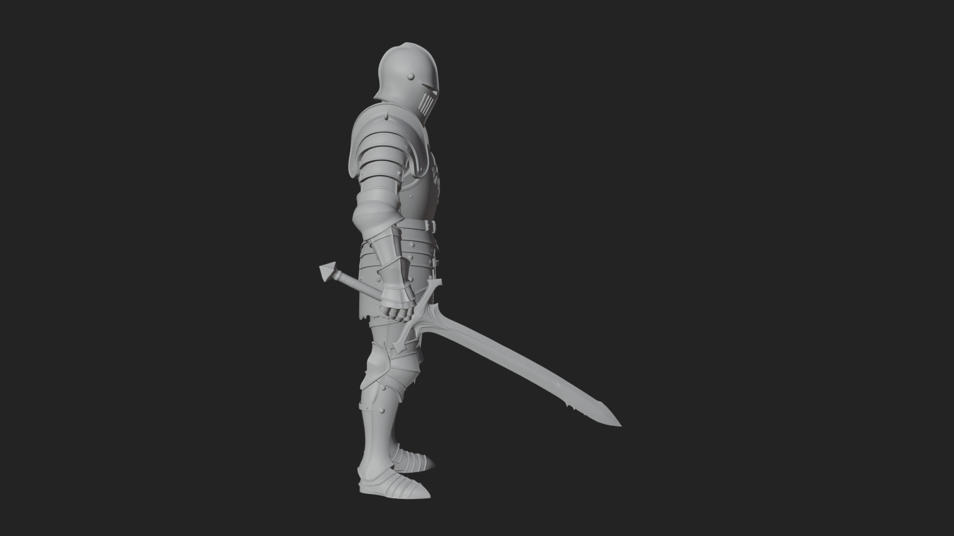 Armored Knight Statue Design 38 3D Print Model 3D Model