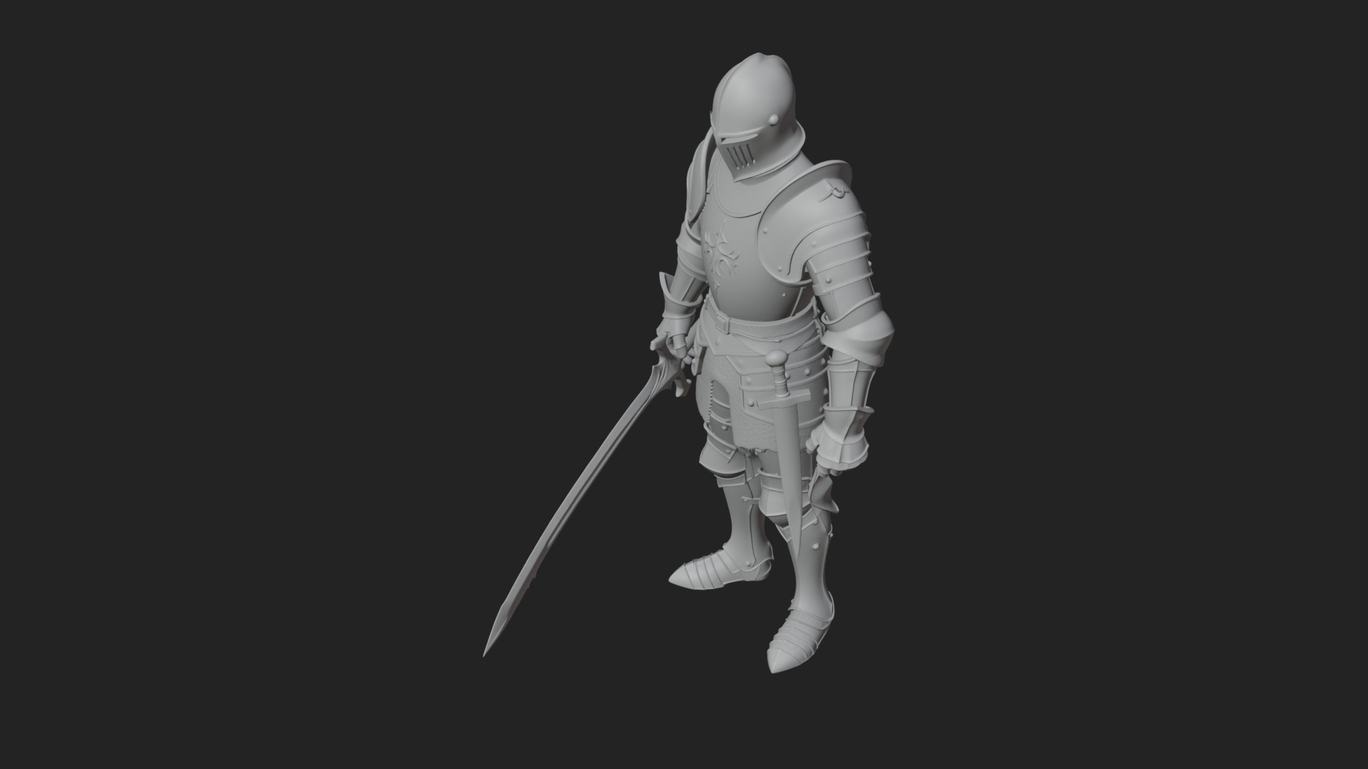 Armored Knight Statue Design 38 3D Print Model 3D Model