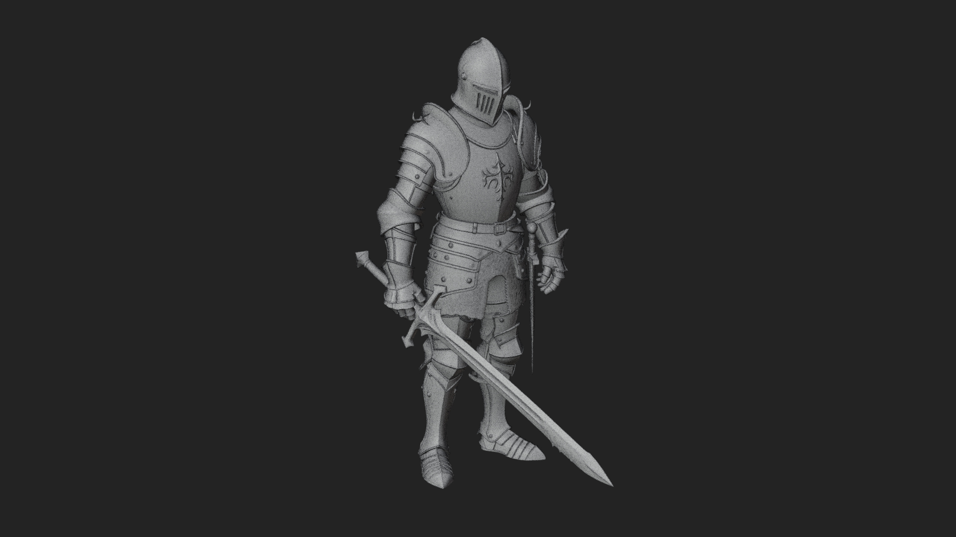 Armored Knight Statue Design 38 3D Print Model 3D Model