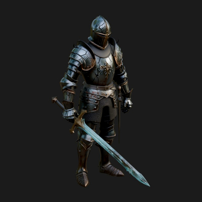 Armored Knight Statue Design 38 3D Print Model