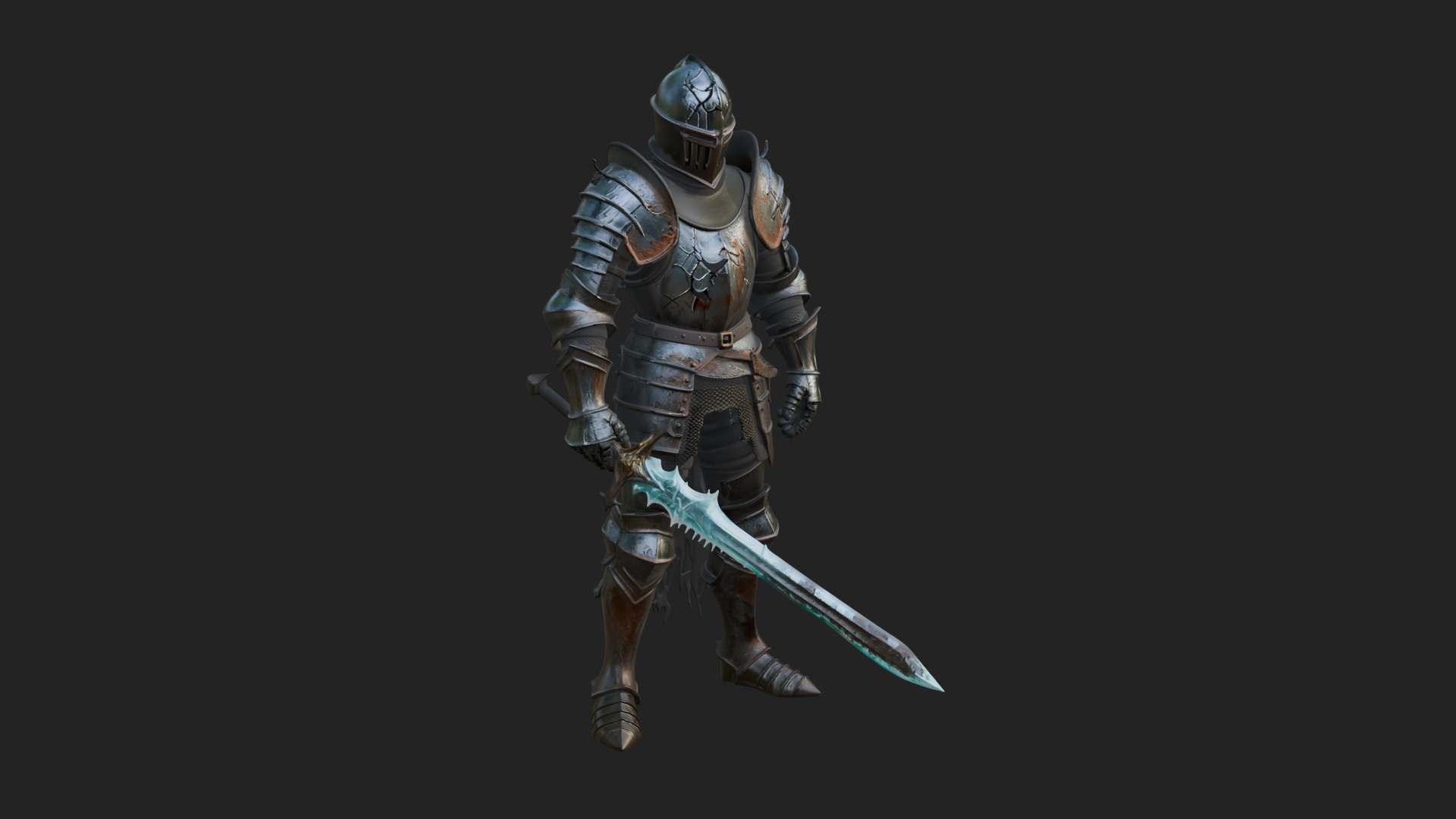 Armored Knight Statue Design 39 3D Print Model 3D Model