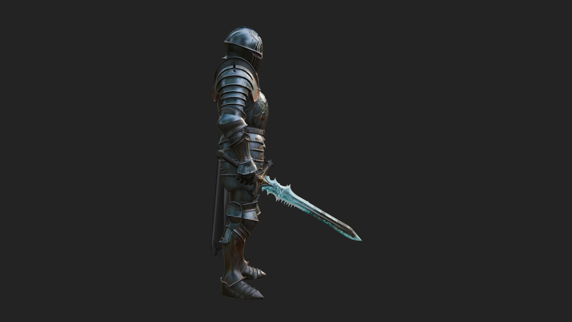 Armored Knight Statue Design 39 3D Print Model 3D Model