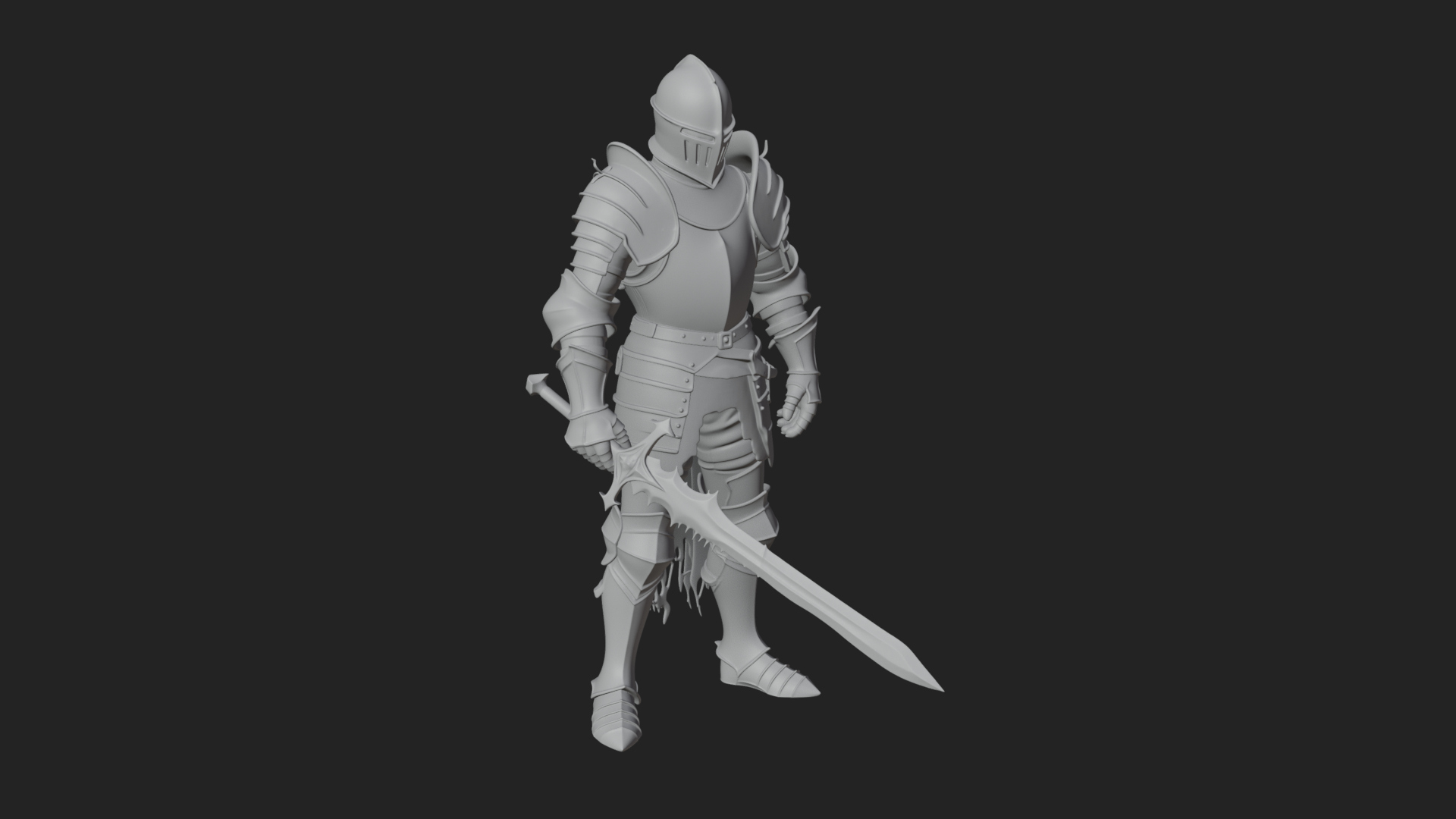 Armored Knight Statue Design 39 3D Print Model 3D Model