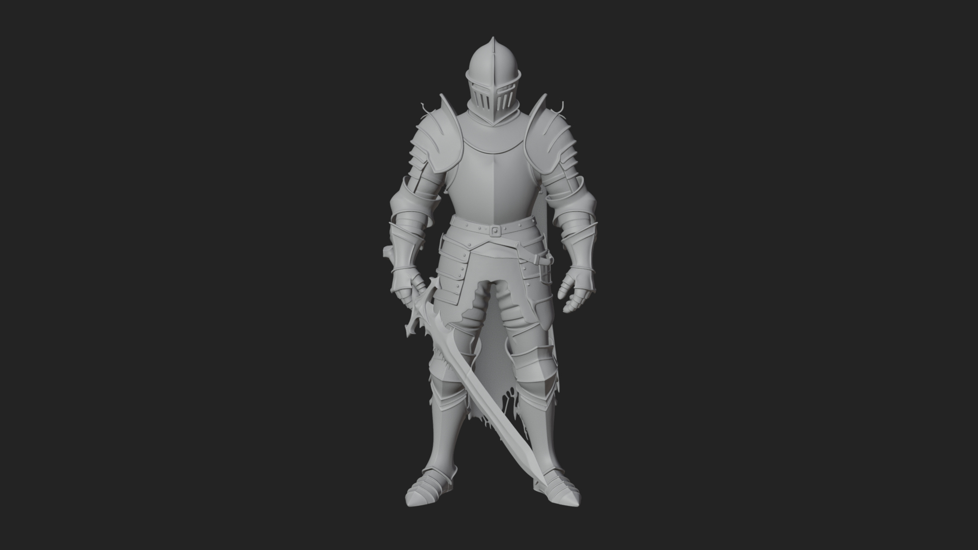 Armored Knight Statue Design 39 3D Print Model 3D Model