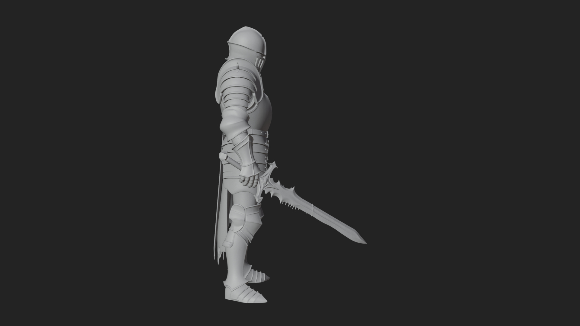 Armored Knight Statue Design 39 3D Print Model 3D Model