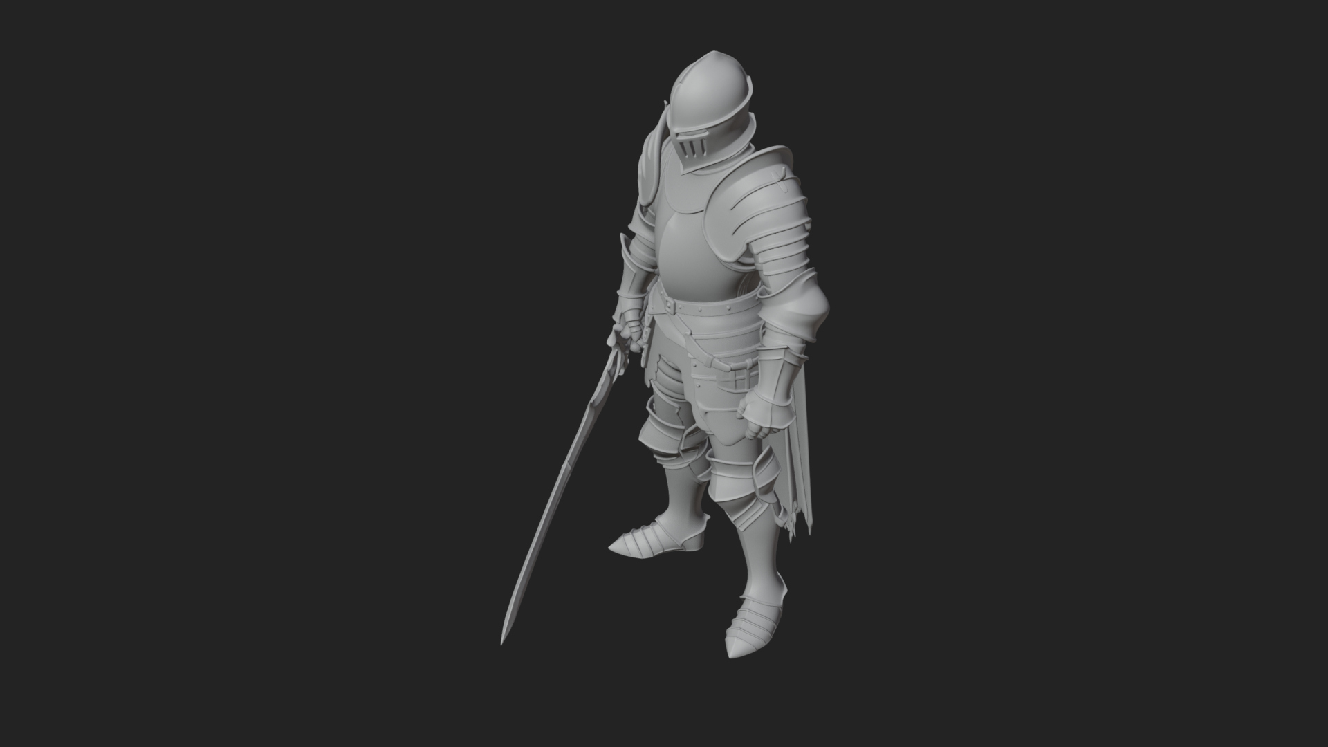 Armored Knight Statue Design 39 3D Print Model 3D Model