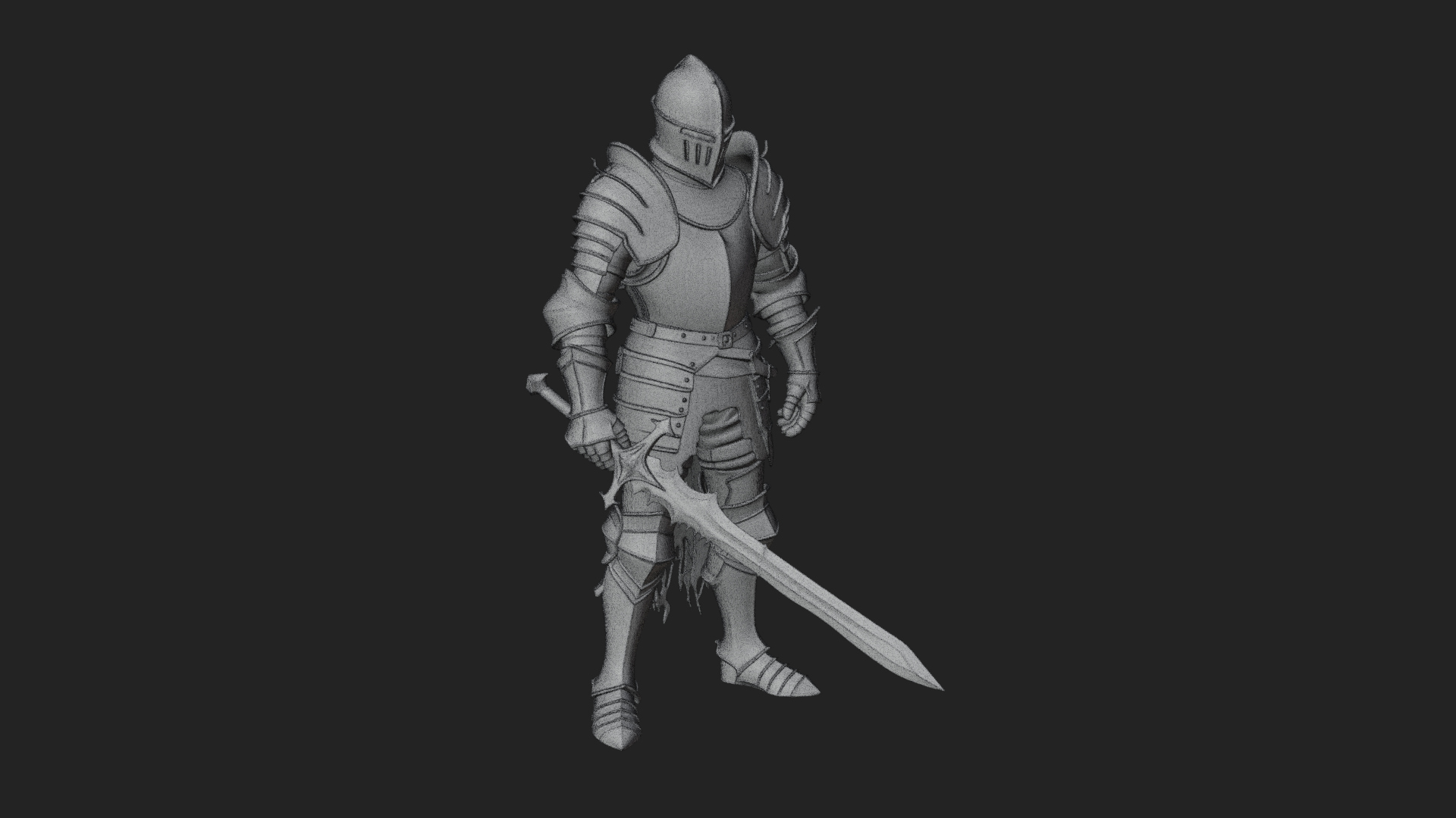 Armored Knight Statue Design 39 3D Print Model 3D Model