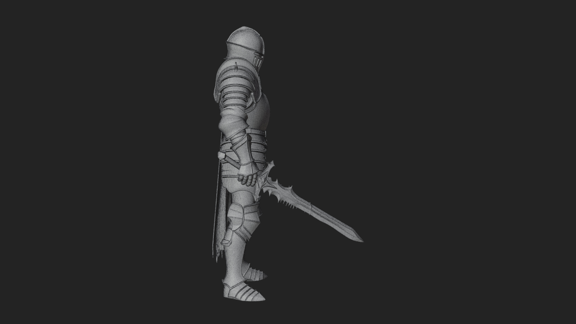 Armored Knight Statue Design 39 3D Print Model 3D Model