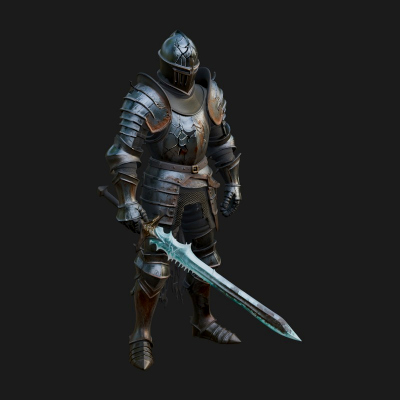 Armored Knight Statue Design 39 3D Print Model