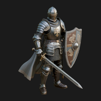 Armored Knight Statue Design 5 3D Print Model