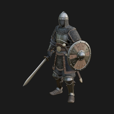 Armored Knight Statue Design 9 3D Print Model