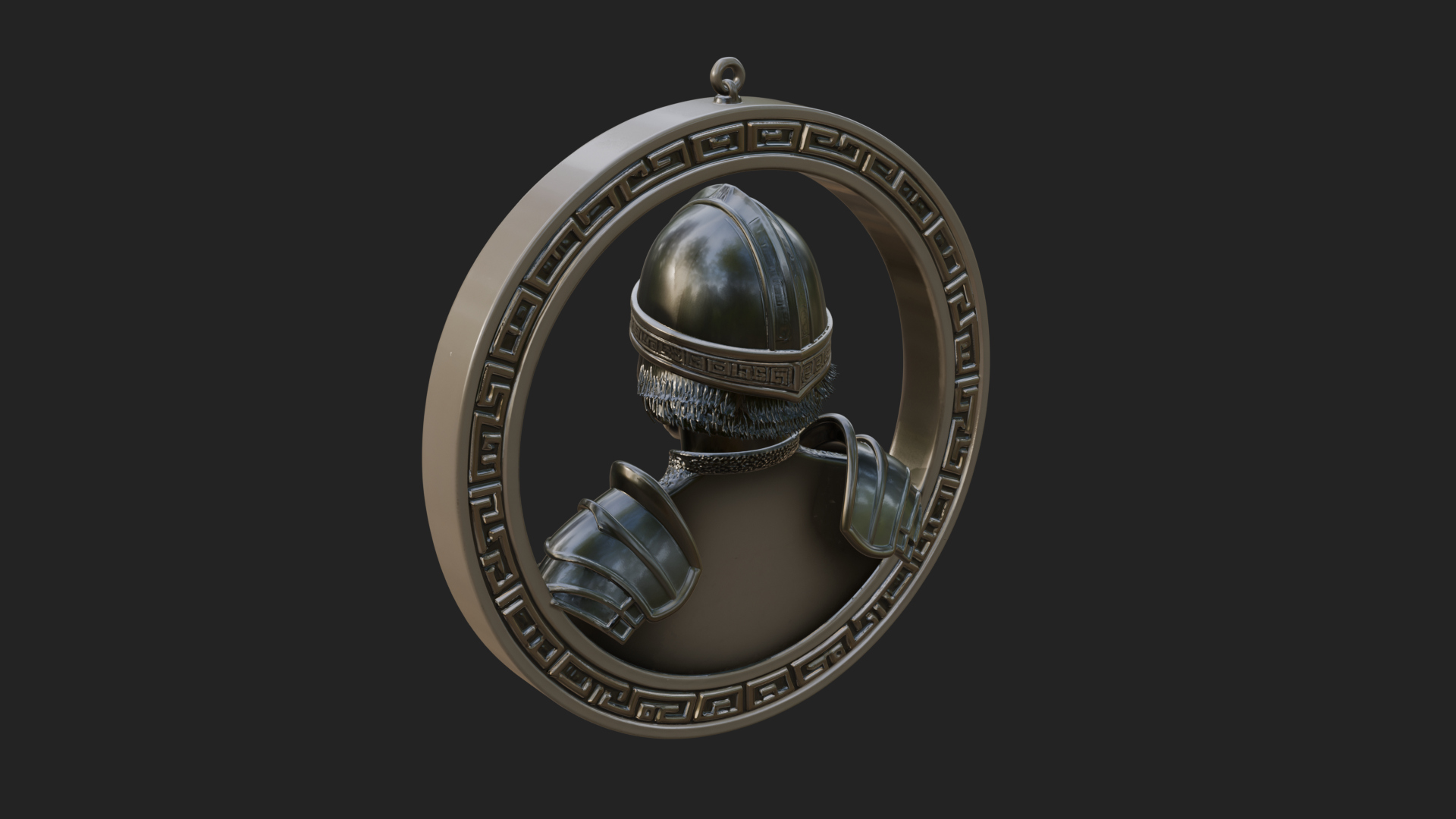 Armored Maiden Oval Plaque Design 1 3D Print Model 3D Model