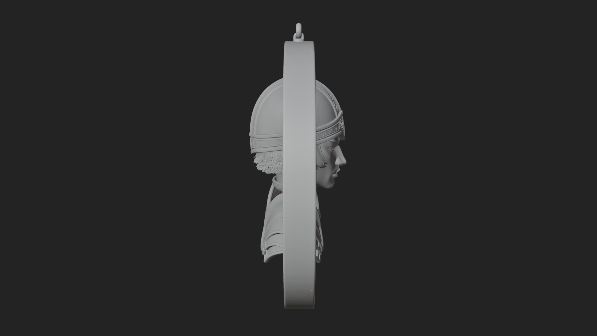 Armored Maiden Oval Plaque Design 1 3D Print Model 3D Model
