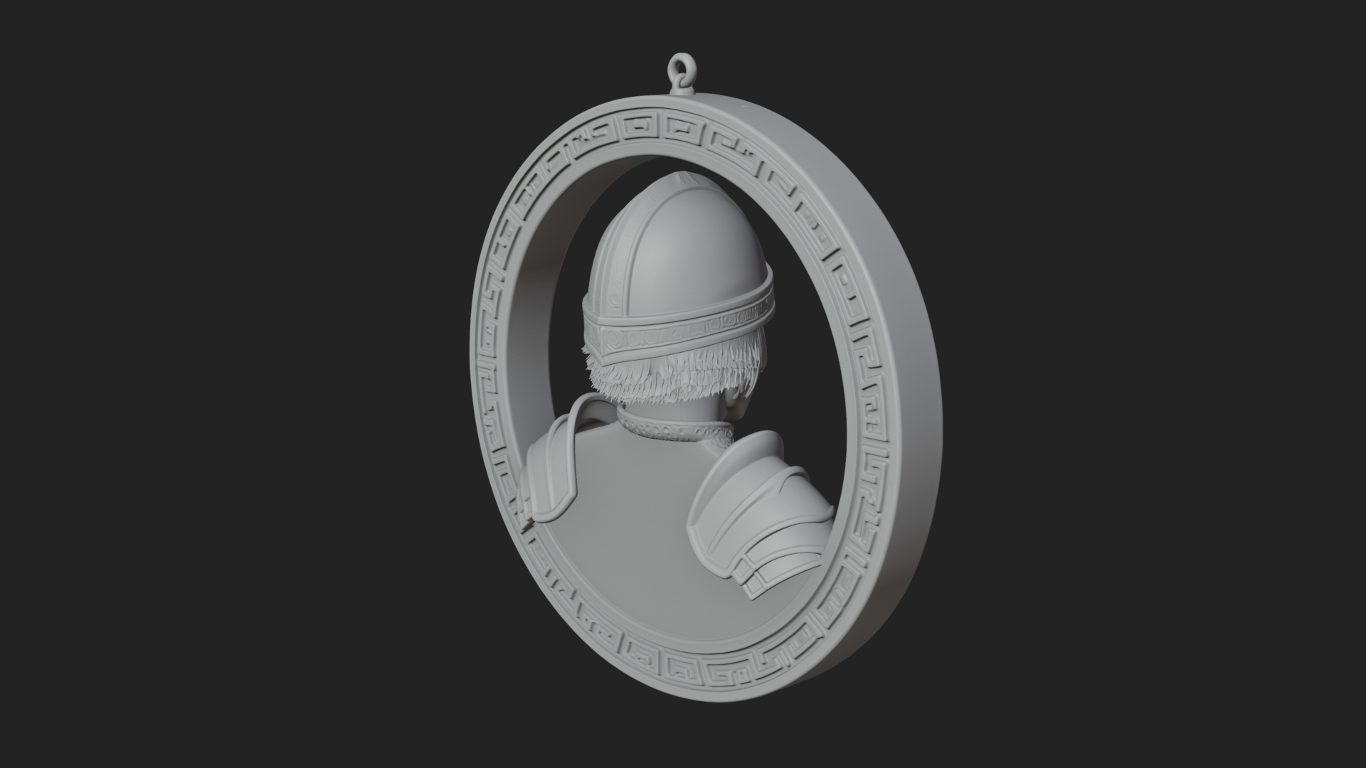Armored Maiden Oval Plaque Design 1 3D Print Model 3D Model
