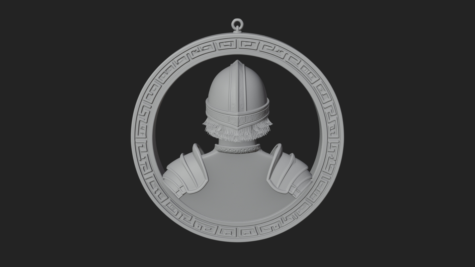 Armored Maiden Oval Plaque Design 1 3D Print Model 3D Model