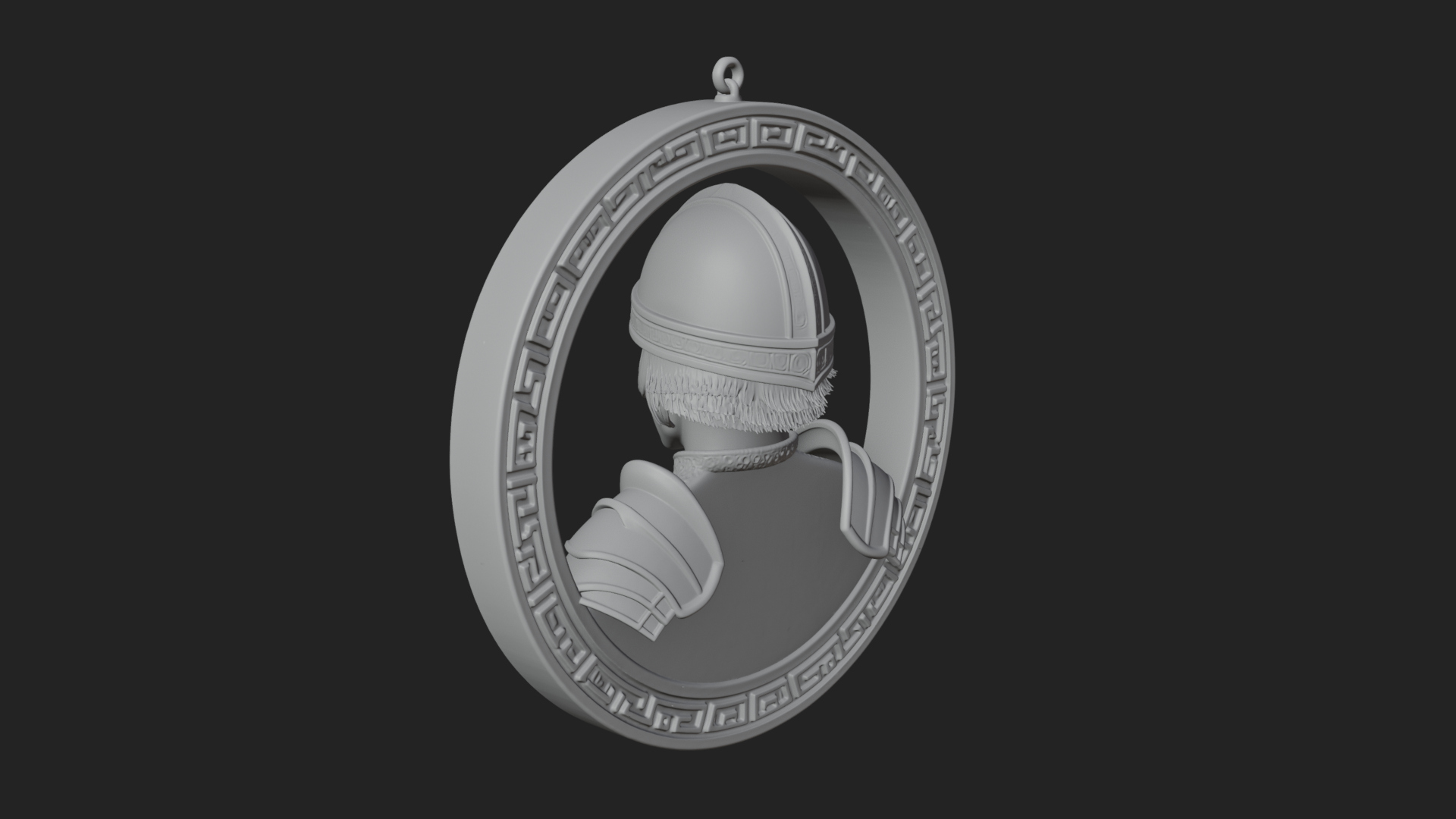 Armored Maiden Oval Plaque Design 1 3D Print Model 3D Model