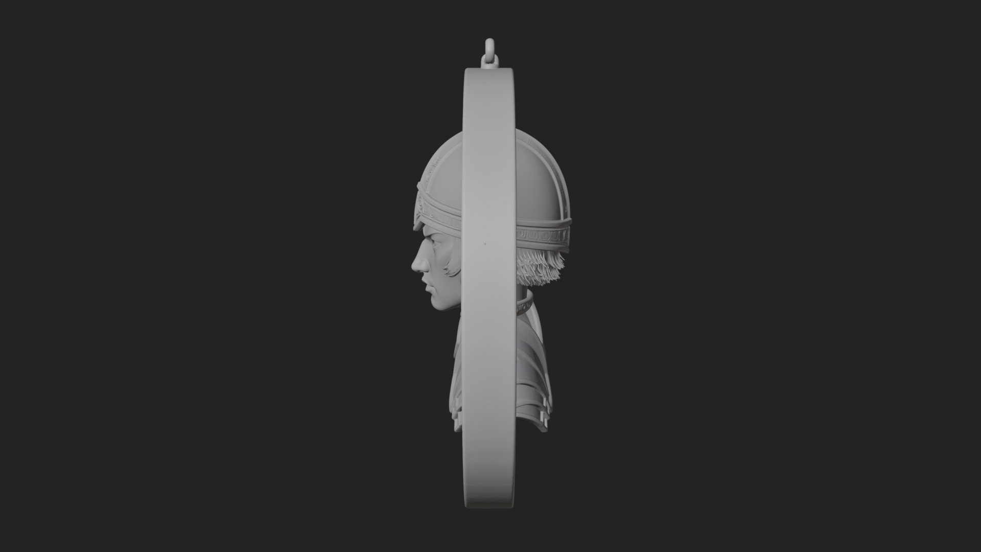 Armored Maiden Oval Plaque Design 1 3D Print Model 3D Model