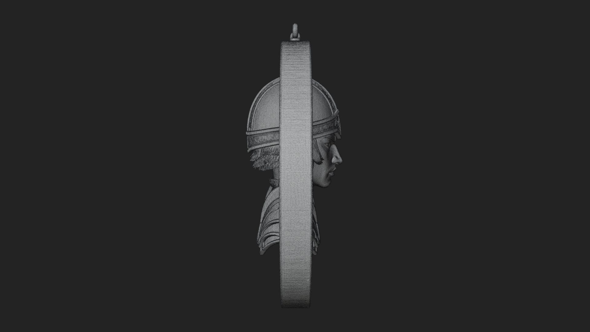 Armored Maiden Oval Plaque Design 1 3D Print Model 3D Model