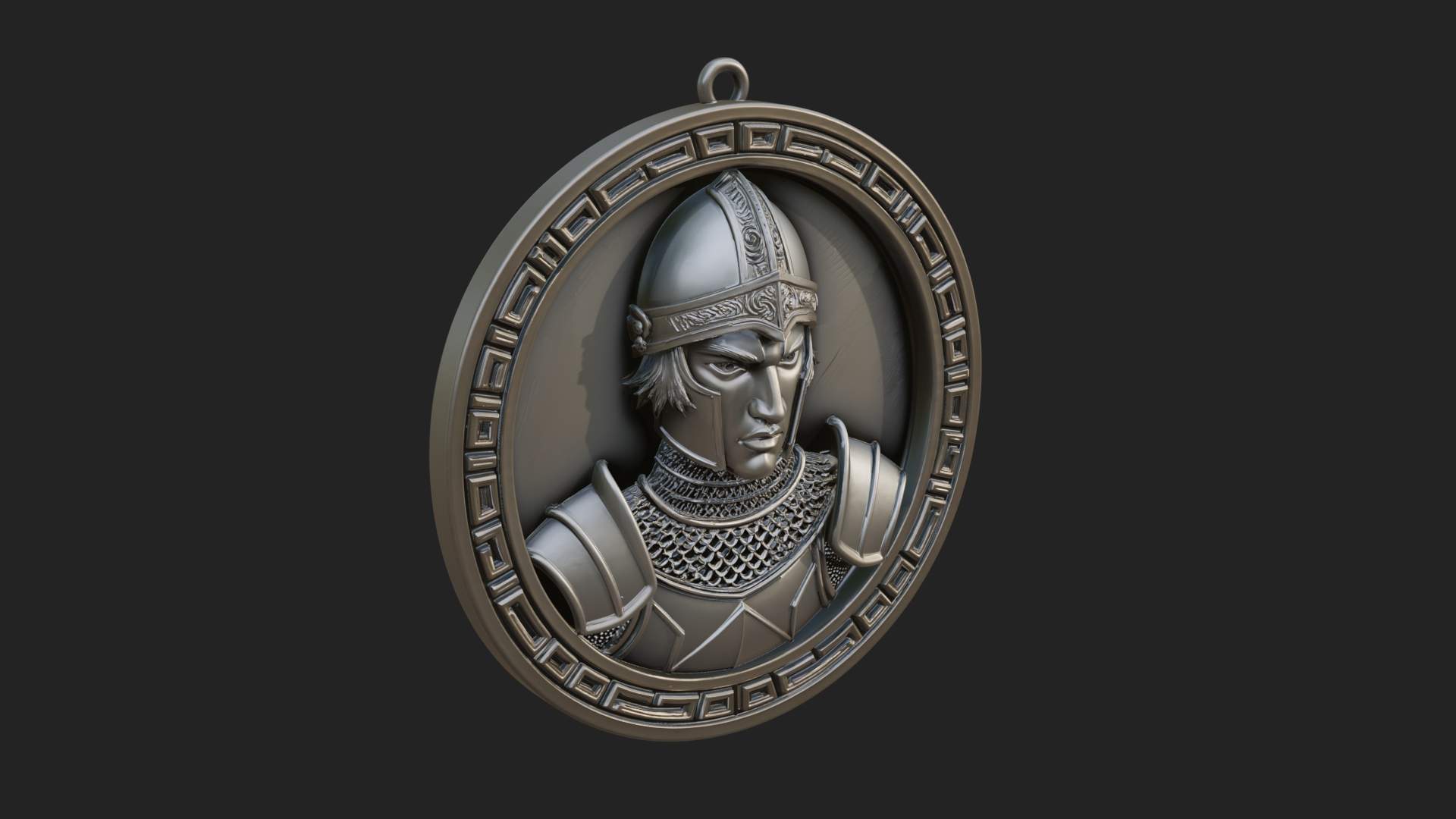 Armored Maiden Oval Plaque Design 2 3D Print Model 3D Model