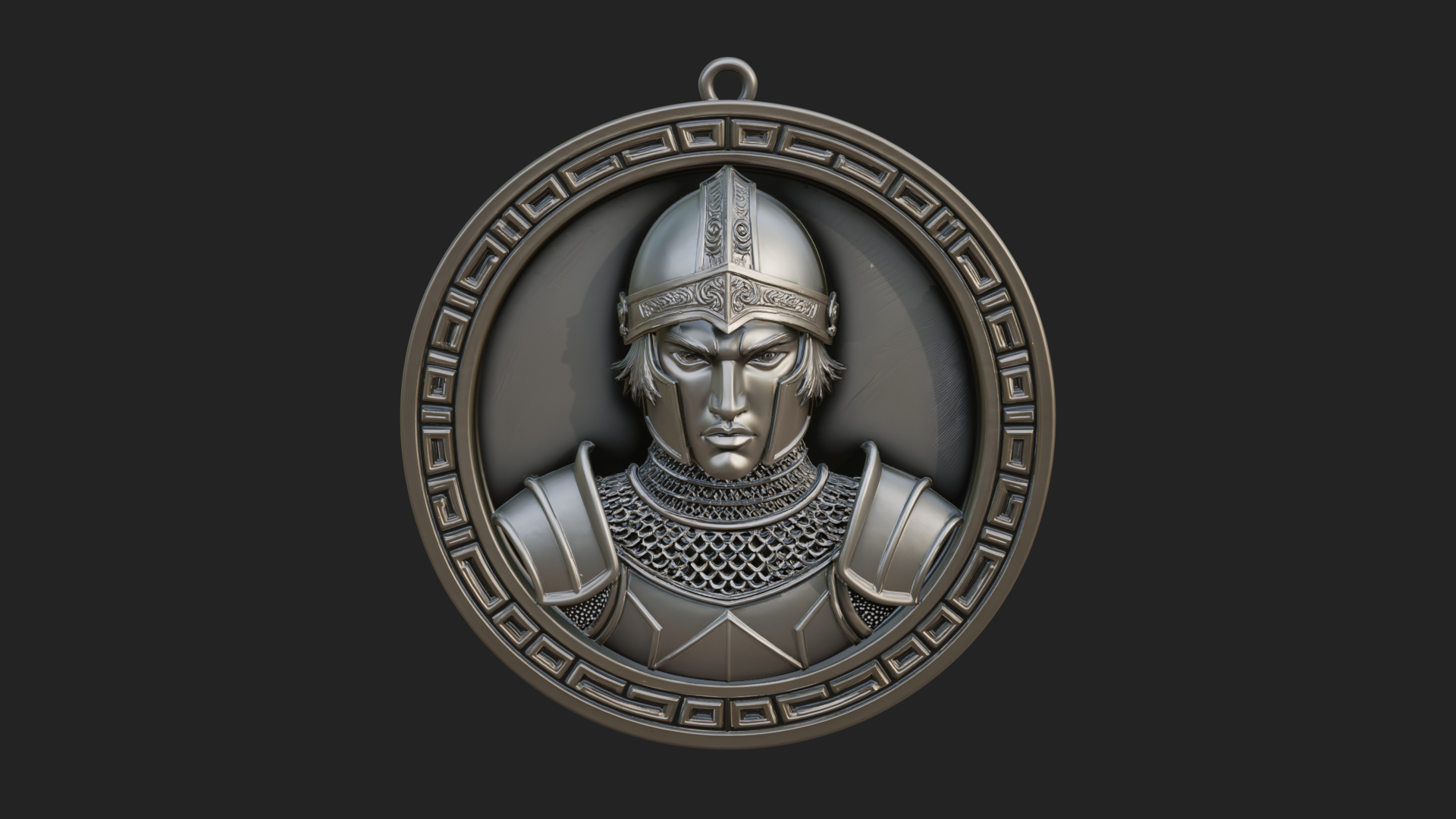 Armored Maiden Oval Plaque Design 2 3D Print Model 3D Model
