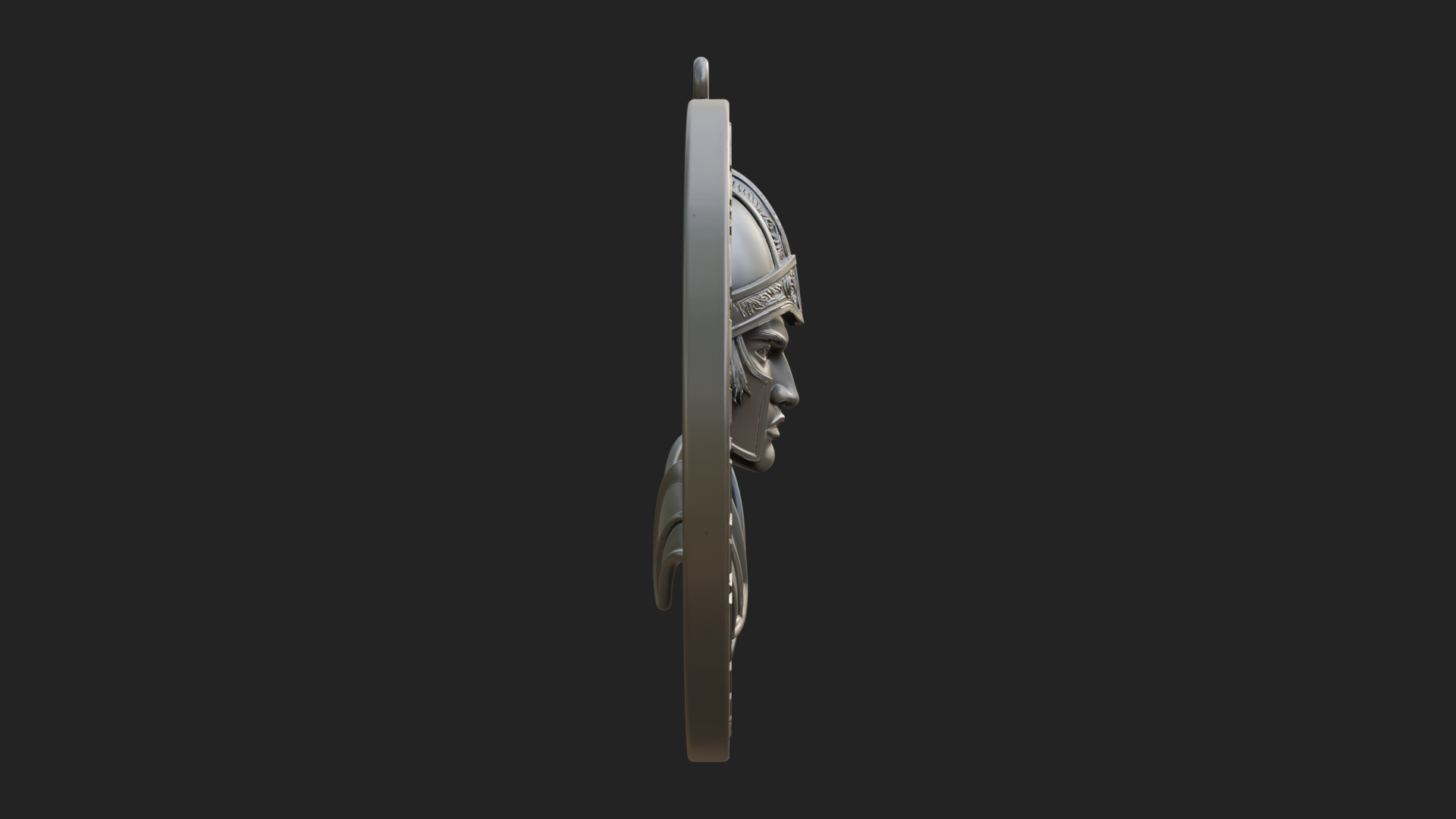 Armored Maiden Oval Plaque Design 2 3D Print Model 3D Model