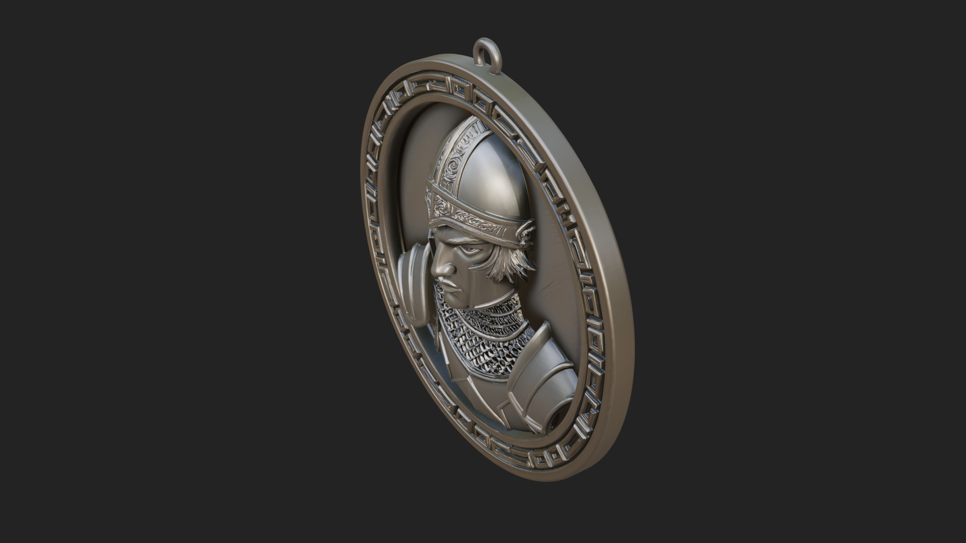 Armored Maiden Oval Plaque Design 2 3D Print Model 3D Model