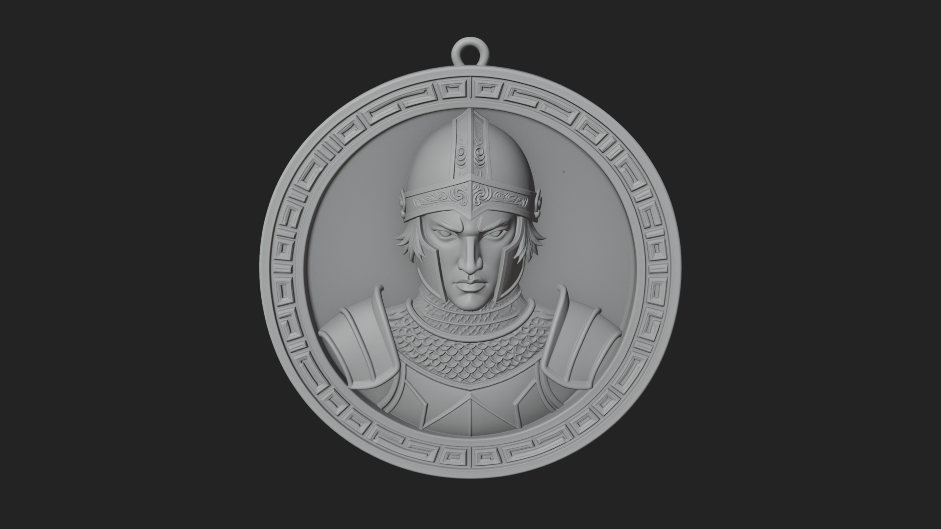 Armored Maiden Oval Plaque Design 2 3D Print Model 3D Model