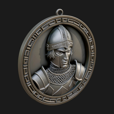 Armored Maiden Oval Plaque Design 2 3D Print Model