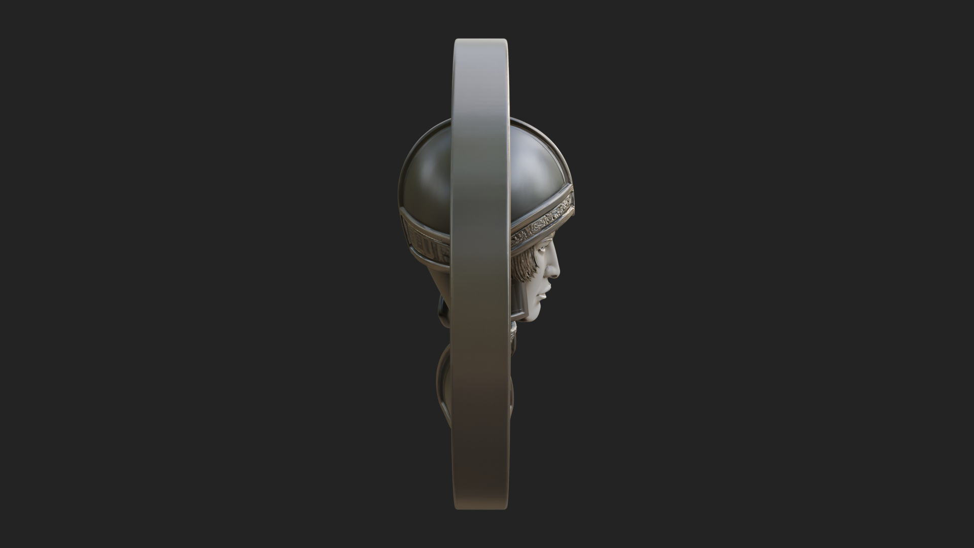 Armored Maiden Oval Plaque Design 3 3D Print Model 3D Model