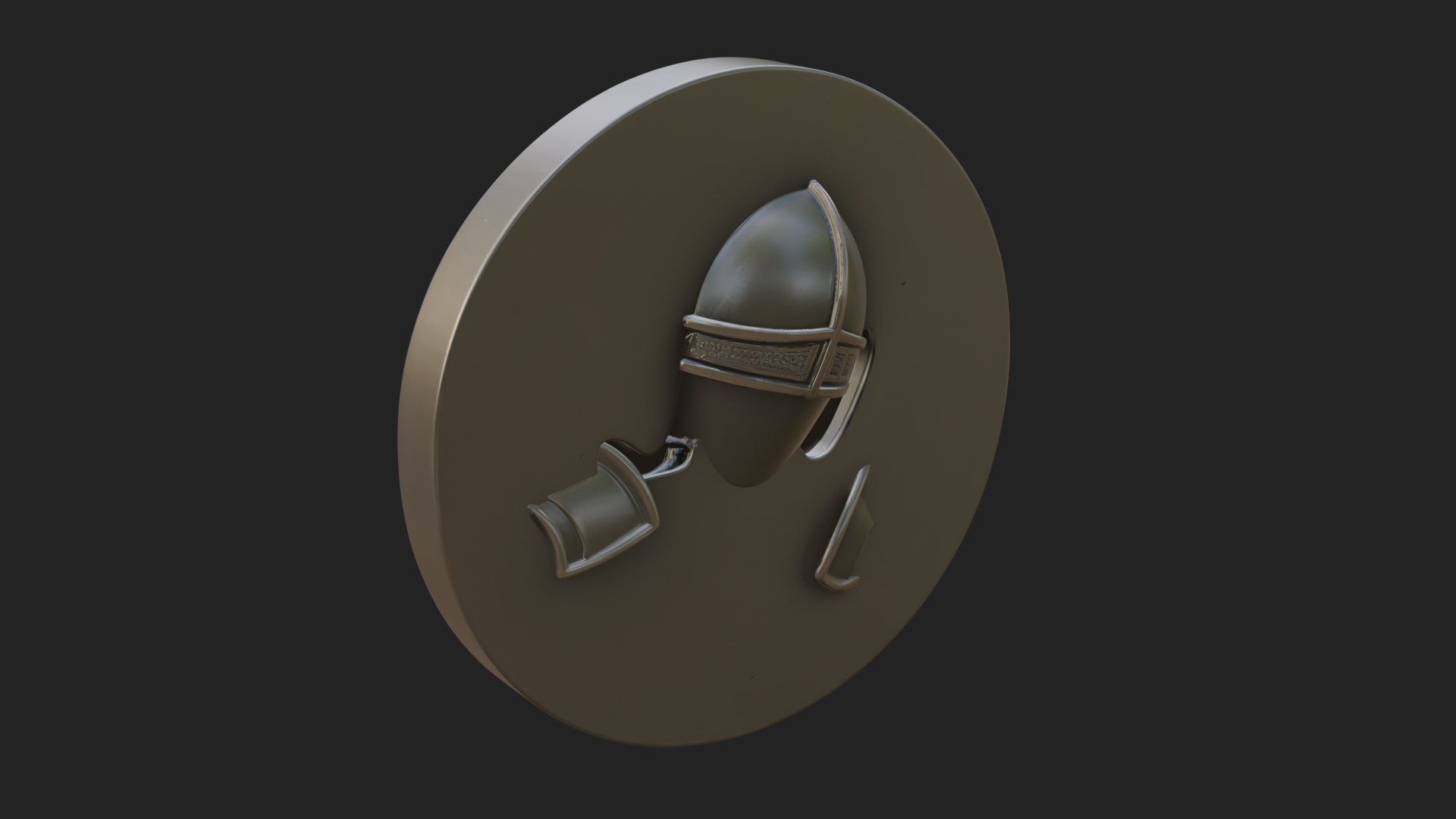Armored Maiden Oval Plaque Design 3 3D Print Model 3D Model