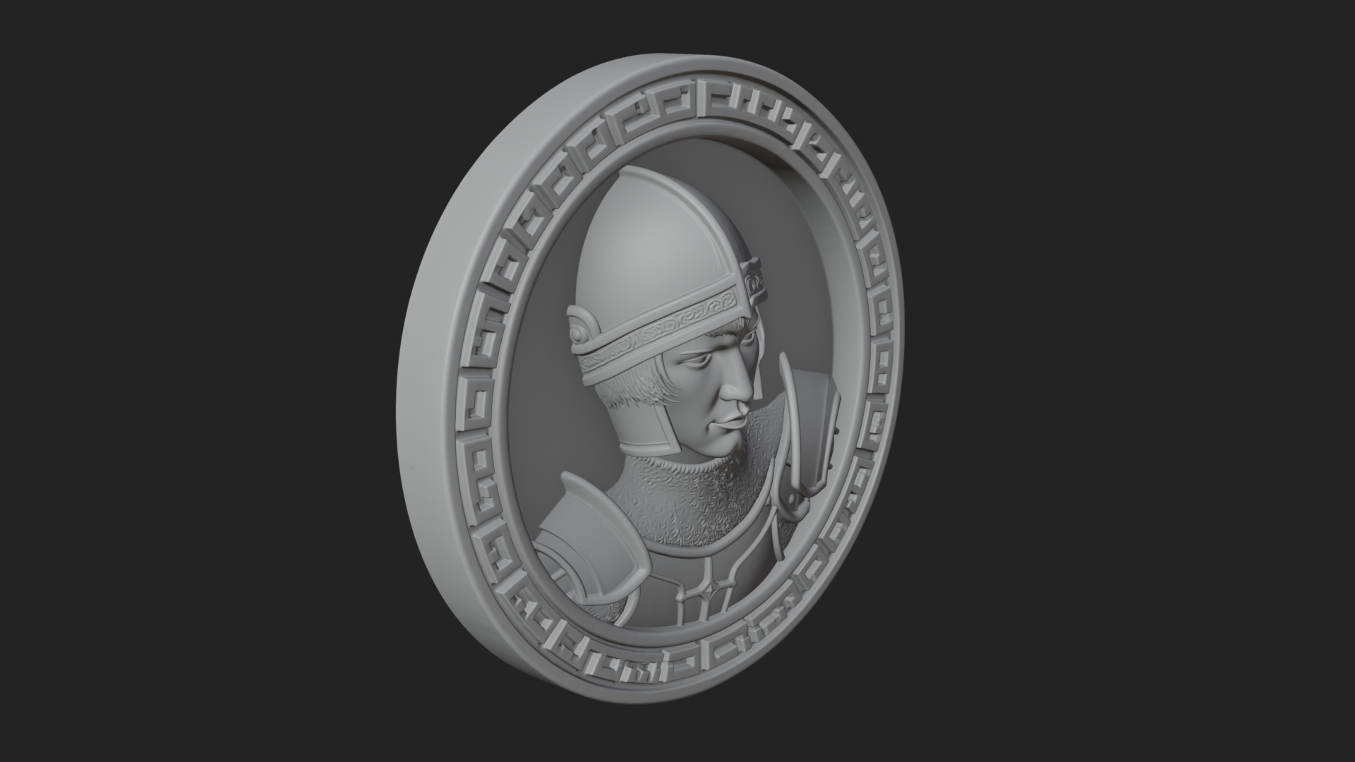 Armored Maiden Oval Plaque Design 3 3D Print Model 3D Model