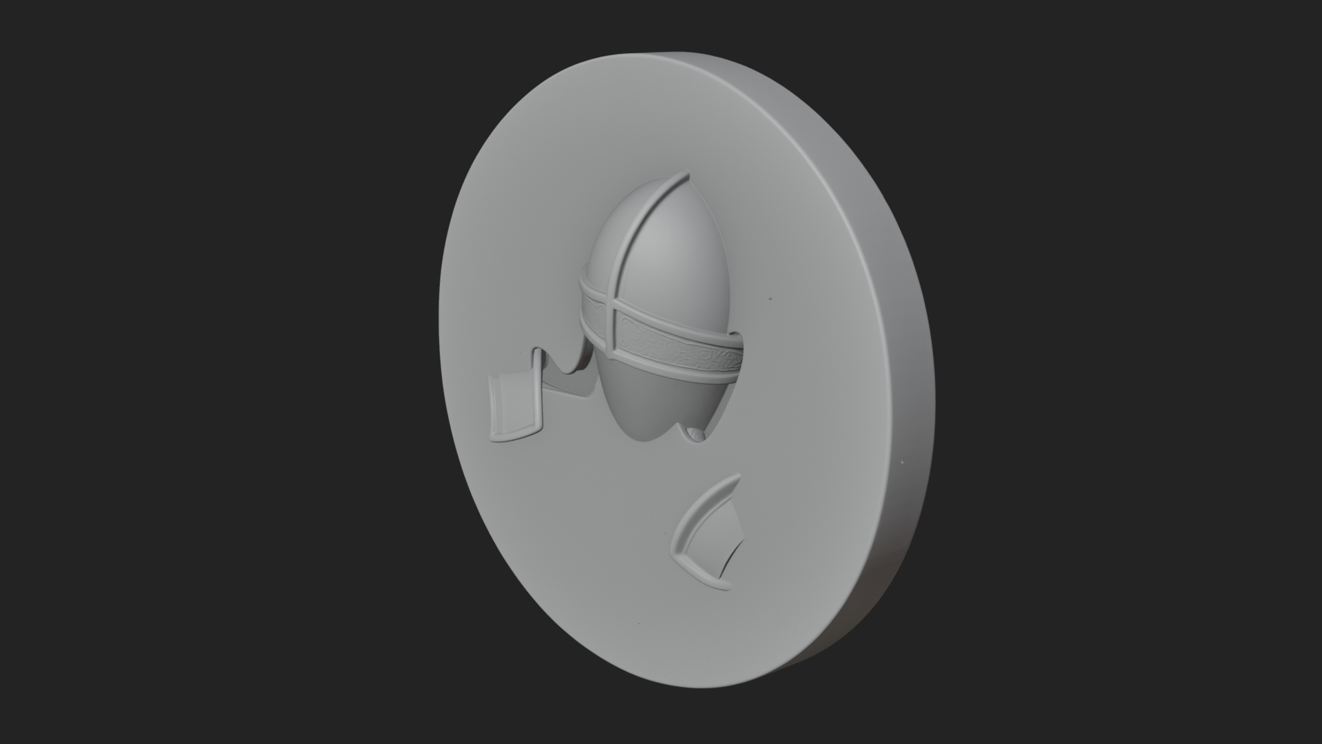 Armored Maiden Oval Plaque Design 3 3D Print Model 3D Model